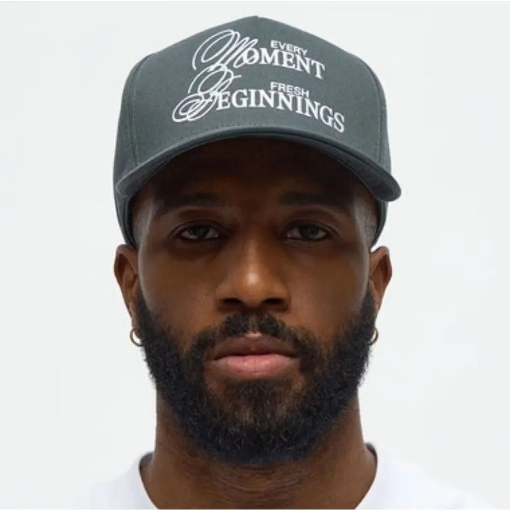 Every 🎁 Moment Fresh Beginnings Snapback Gray Cap with White Embroidery